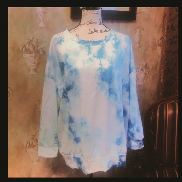 TIEDYE CREW NECK MEDIUM LONG SLEEVE BEACH STROLLER NWT - Picture 5 of 6